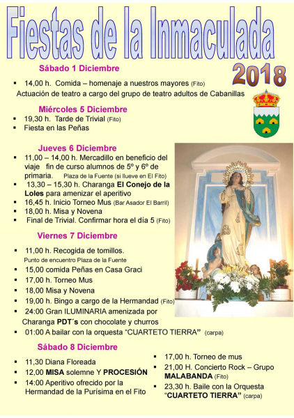 Fiestas patronales en honor a la Inmaculada Concepción 2018 Cabanillas de la Sierra